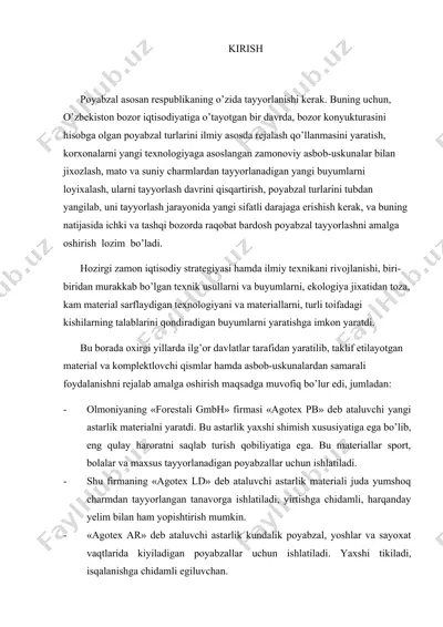 poyabzal tayyorlash asbob-uskunalari — DOC