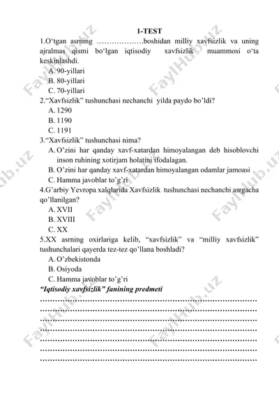 "xavfsizlik" — DOCX