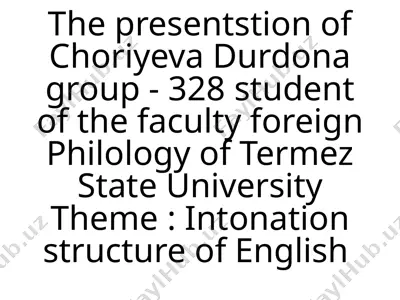 presentation on intonation structure of english — PPTX