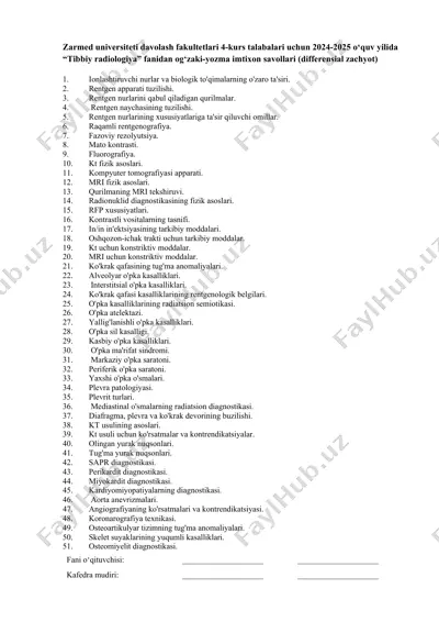 tibbiy radiologiya — DOCX