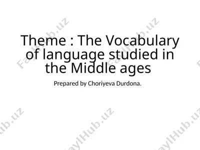 basic middle english word list for london dialect — PPTX