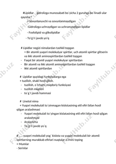 lipidlar — DOCX