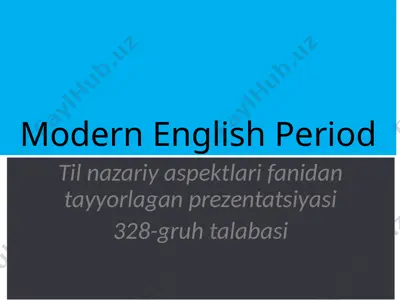 modern english period — PPTX