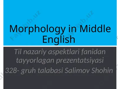 morphology in middle english — PPTX