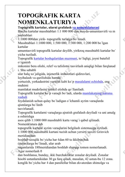 topografik karta nomenklaturiya — DOCX