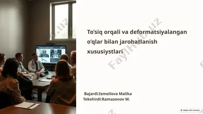 to’siqorqa livade formatsiyalangan o’qlar bilan jarohatlanish xususiyatlari — PPTX
