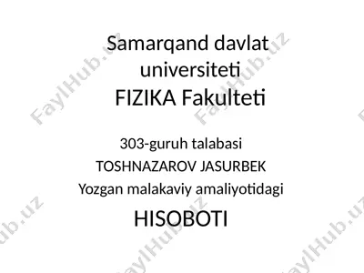 8-sinf darsligi uchun hisobot — PPTX