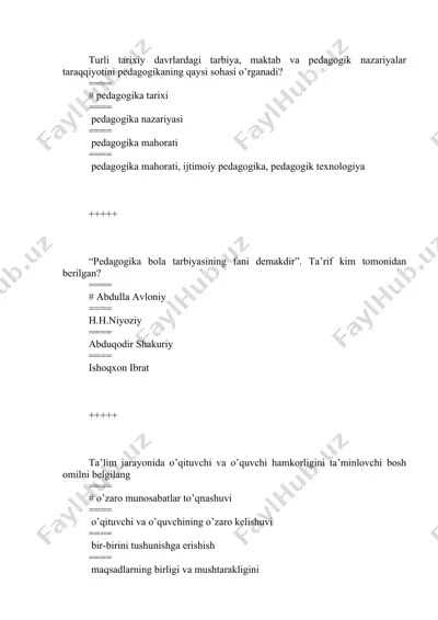 pedagogika tarixi — DOCX