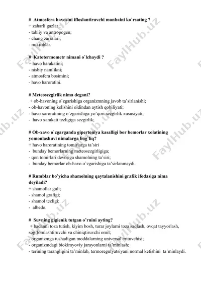 meteorologiya asoslari — DOCX