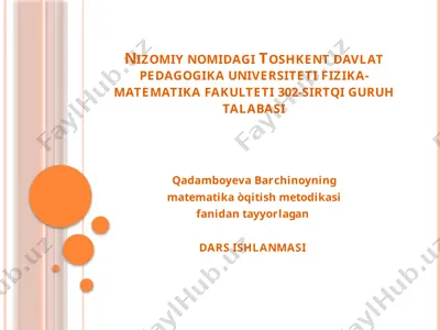 dars ishlanmasi trigonometrik tenglamalarni o'qitish metodikasi — PPTX