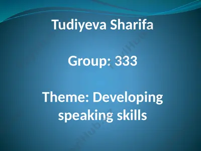 developing speaking skills — PPTX