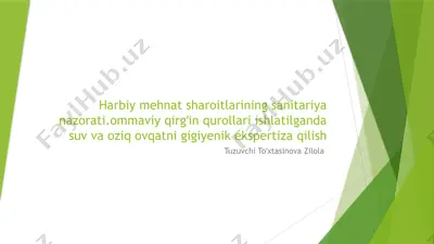 harbiy mehnat sharoitlarining sanitariya nazorati — PPTX