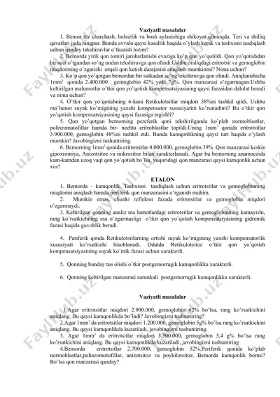 bemorlik asoslari — DOCX