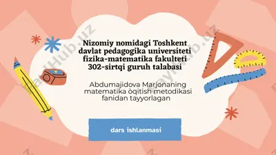 matematika dars ishlanmasi — PPTX