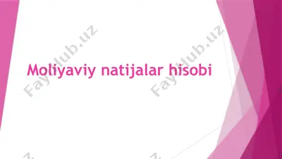 moliyaviy natijalar hisobi — PPTX