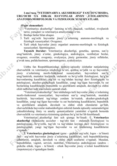 veterinariya akusherligi — DOC