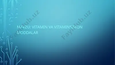 vitaminlar — PPTX