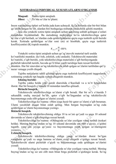 xotira turlari — DOC