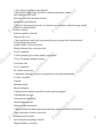 sport tibbiyoti — DOCX