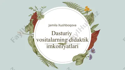 dasturiy vositalarning didaktik imkoniyatlari — PPTX