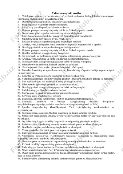 sitologiya, gistologiya va embriologiya darslik — DOCX