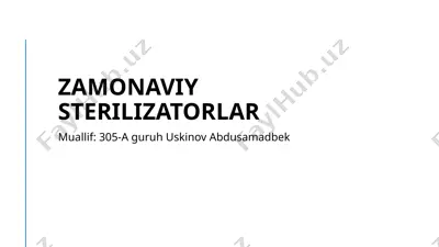 zamonaviy sterilizatorlar — PPTX