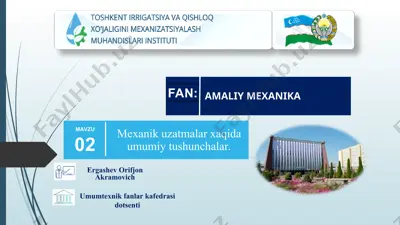 mexanik uzatmalar haqida ma'lumotlar — PPT