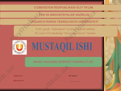 xalqaro iqtisodiy tashkilotlar — PPTX