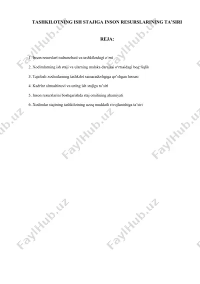 inson resurslarining ish stajiga ta’siri — DOCX
