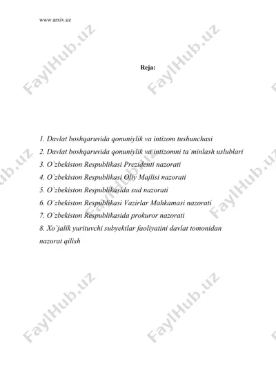 davlat boshqaruvida qonuniylik va intizomni — DOC
