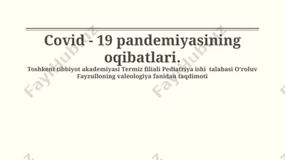 covid-19 pandemiyasining oqibatlari — PPTX