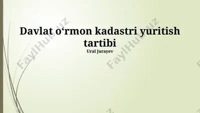 davlat oʻrmon kadastri yuritish tartibi — PPTX