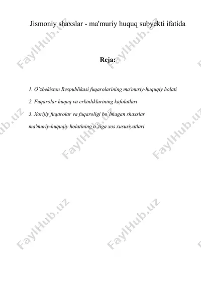 jismoniy shaxslar - ma'muriy huquq subyekti ifatida — DOC