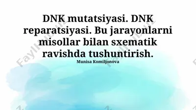 dnk mutatsiyasi — PPTX