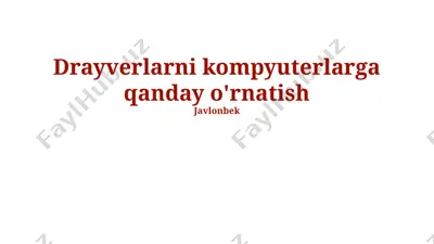 drayverlarni kompyuterlarga qanday o'rnatish — PPTX
