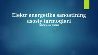 elektr energiyasi savdosi — PPTX