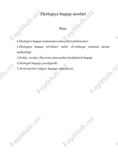 ekologiya huquqi asoslari — DOC
