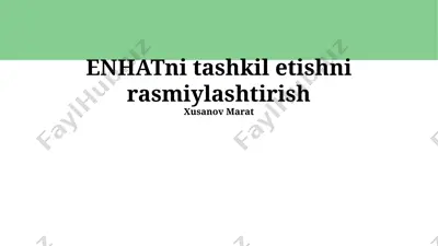 enhatni tashkil etishning rasmiylashtirilishi — PPTX
