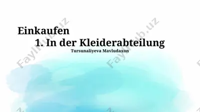 kiyim bo'limlarida xarid qilish — PPTX