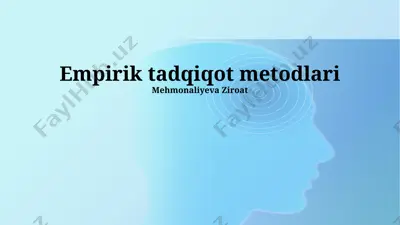empirik tadqiqot metodlari — PPTX