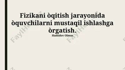 mustaqil ishga doir vazifalar — PPTX