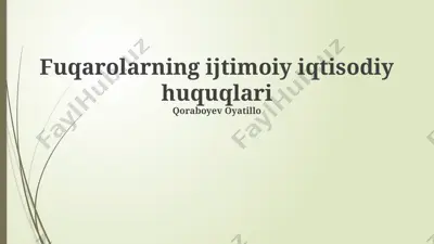 fuqarolarning ijtimoiy-iqtisodiy huquqlari — PPTX