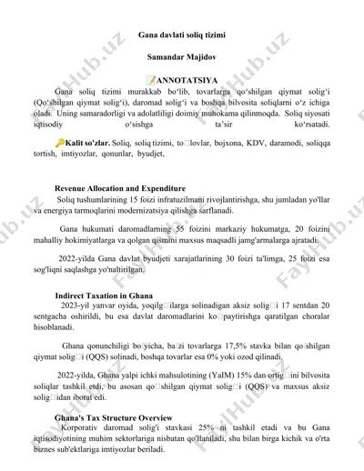 gana davlati soliq tizimi — DOCX