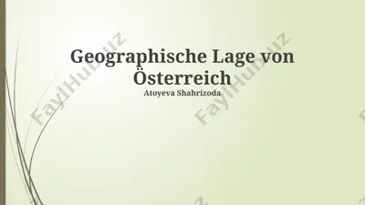 geographische lage von österreich — PPTX