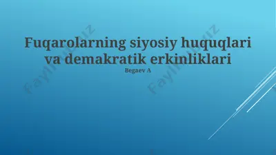fuqarolarning siyosiy huquqlari va demokratik erkinliklari — PPTX