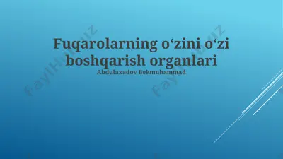 fuqarolarning oʻzini oʻzi boshqarish organlari — PPTX