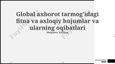 global axborot tarmog'iga qarshi fitna nazariyalari — PPTX