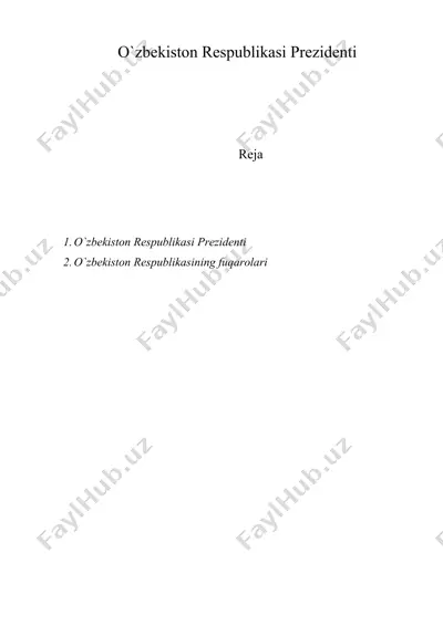 o`zbekiston respublikasi prezidenti — DOC