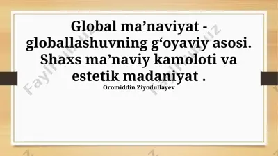 global maʼnaviyat — PPTX