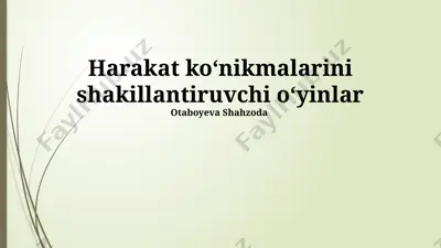 qo'l-ko'z koordinatsiyasi o'yinlari — PPTX